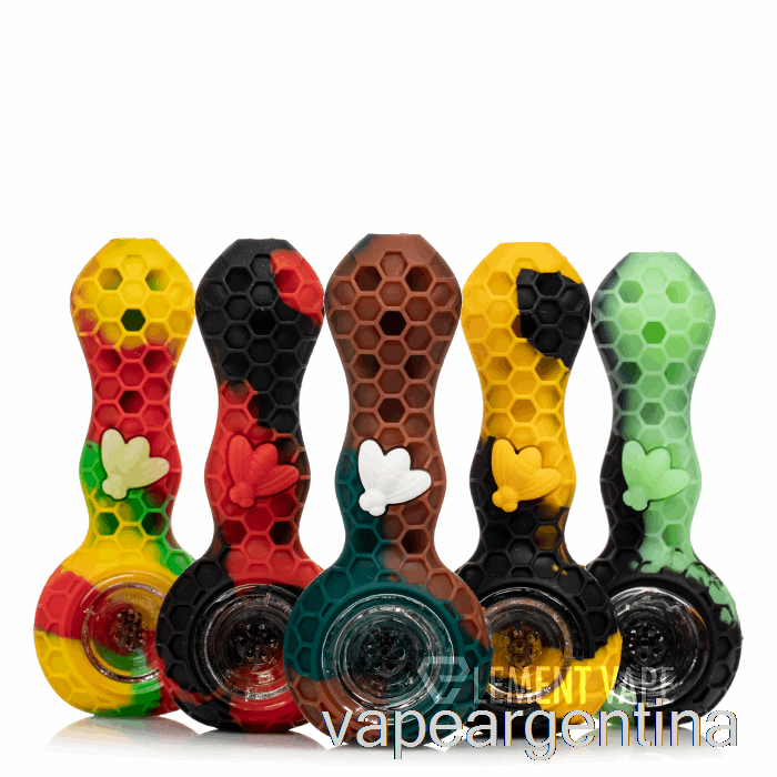 Cuchara De Silicona Stratus Bee Orquídea Brillante (purpurina Violeta / Abeja Gris / Rosa) Vape Argentina